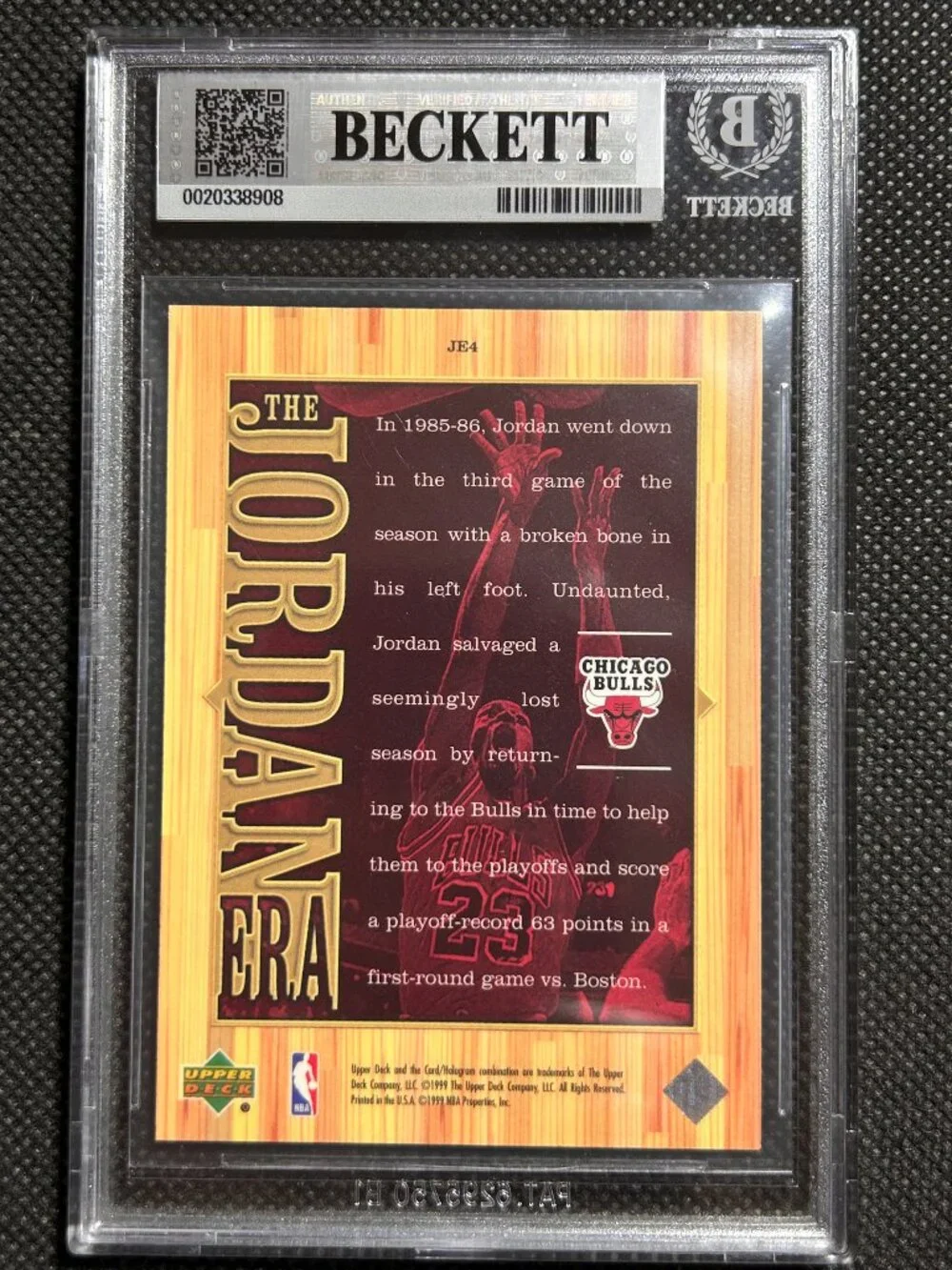 1999 Upper Deck MJ Ath Cen Michael Jordan Jordan Era #JE4 BULLS BGS 8.5 NM-MINT+